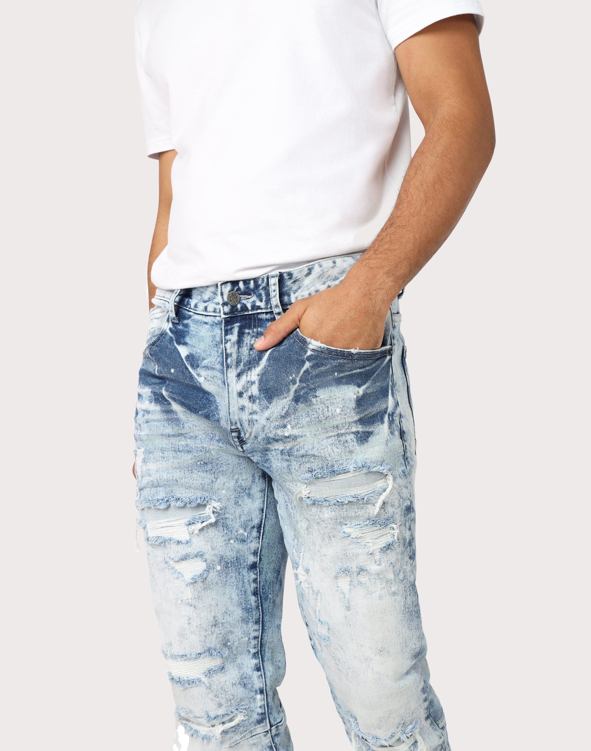 Grindhouse Slim Fit Distressed Denim Jeans - Image 7
