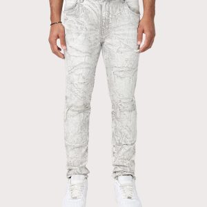 Grindhouse Slim Fit Mineral Wash Distressed Denim Jeans