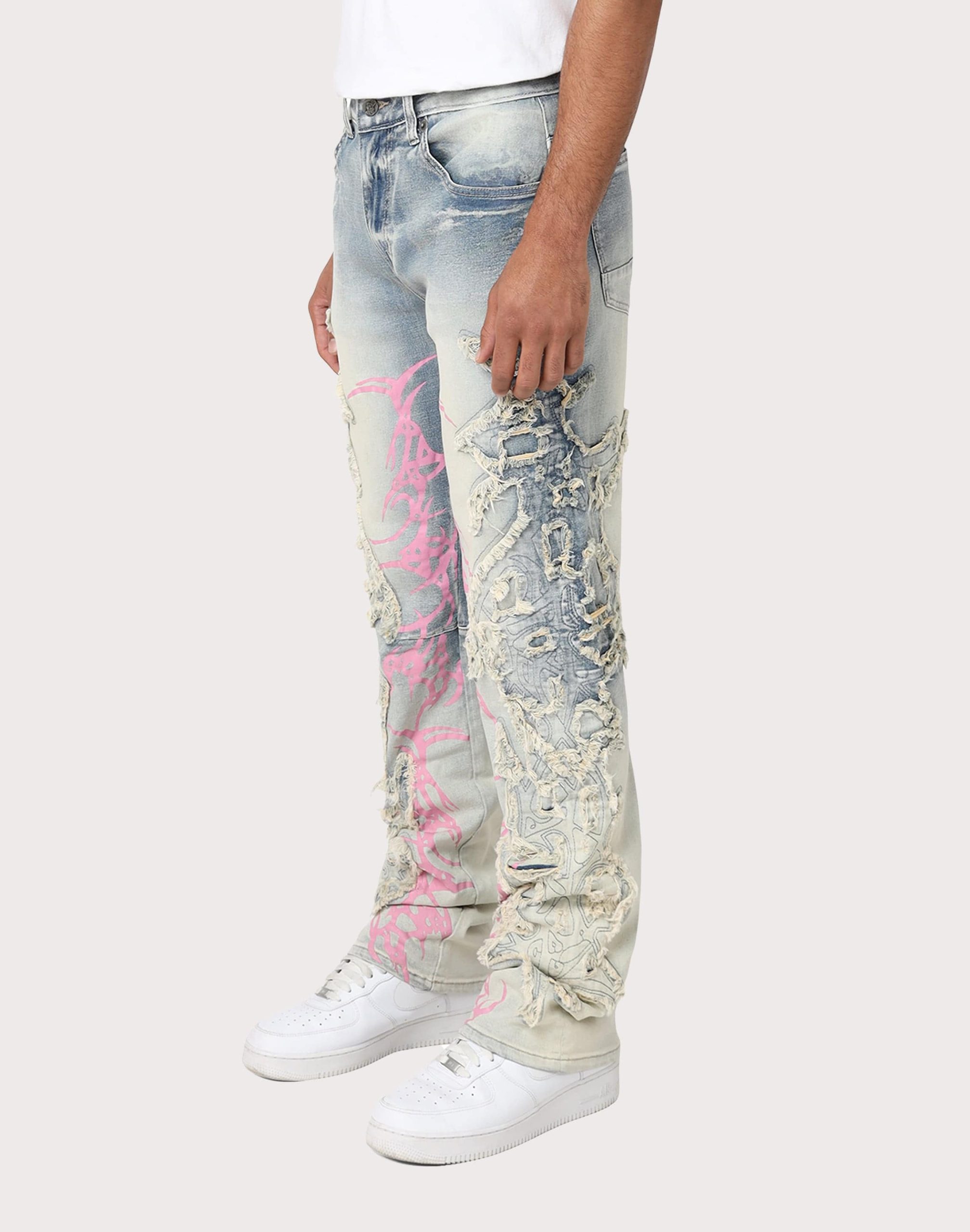 Grindhouse Slim Fit Thorn Distressed Denim Jeans - Image 2