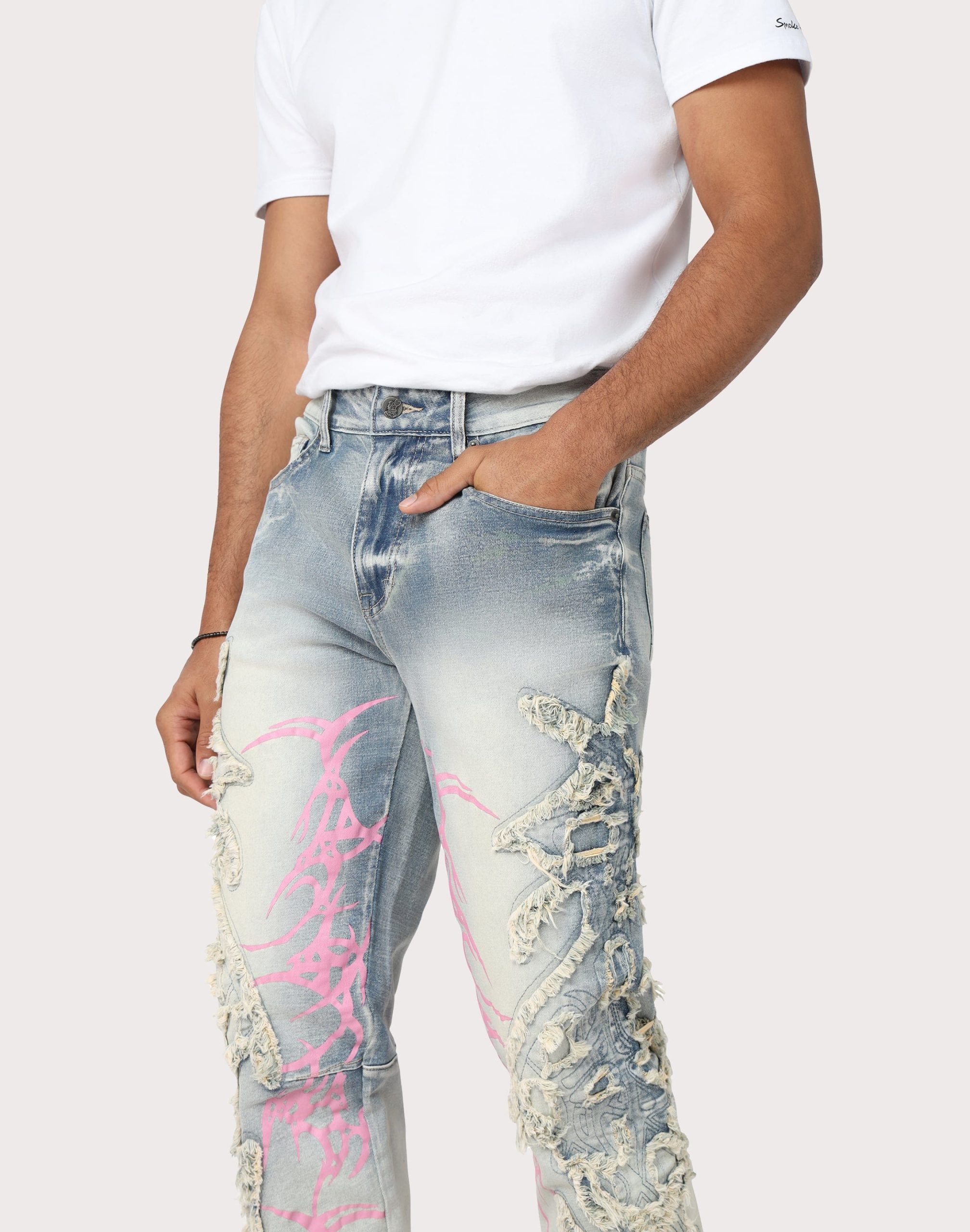 Grindhouse Slim Fit Thorn Distressed Denim Jeans - Image 4