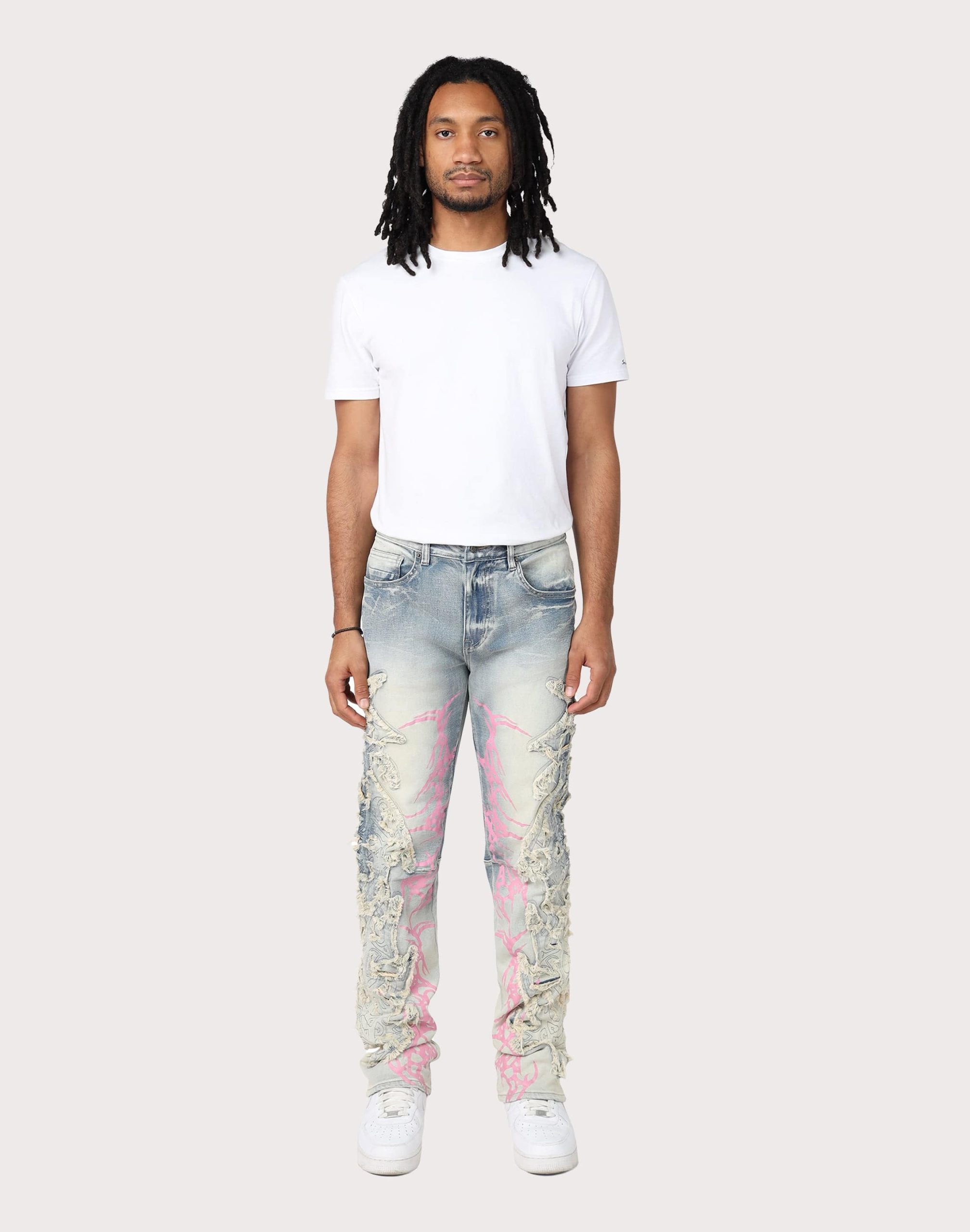Grindhouse Slim Fit Thorn Distressed Denim Jeans - Image 8