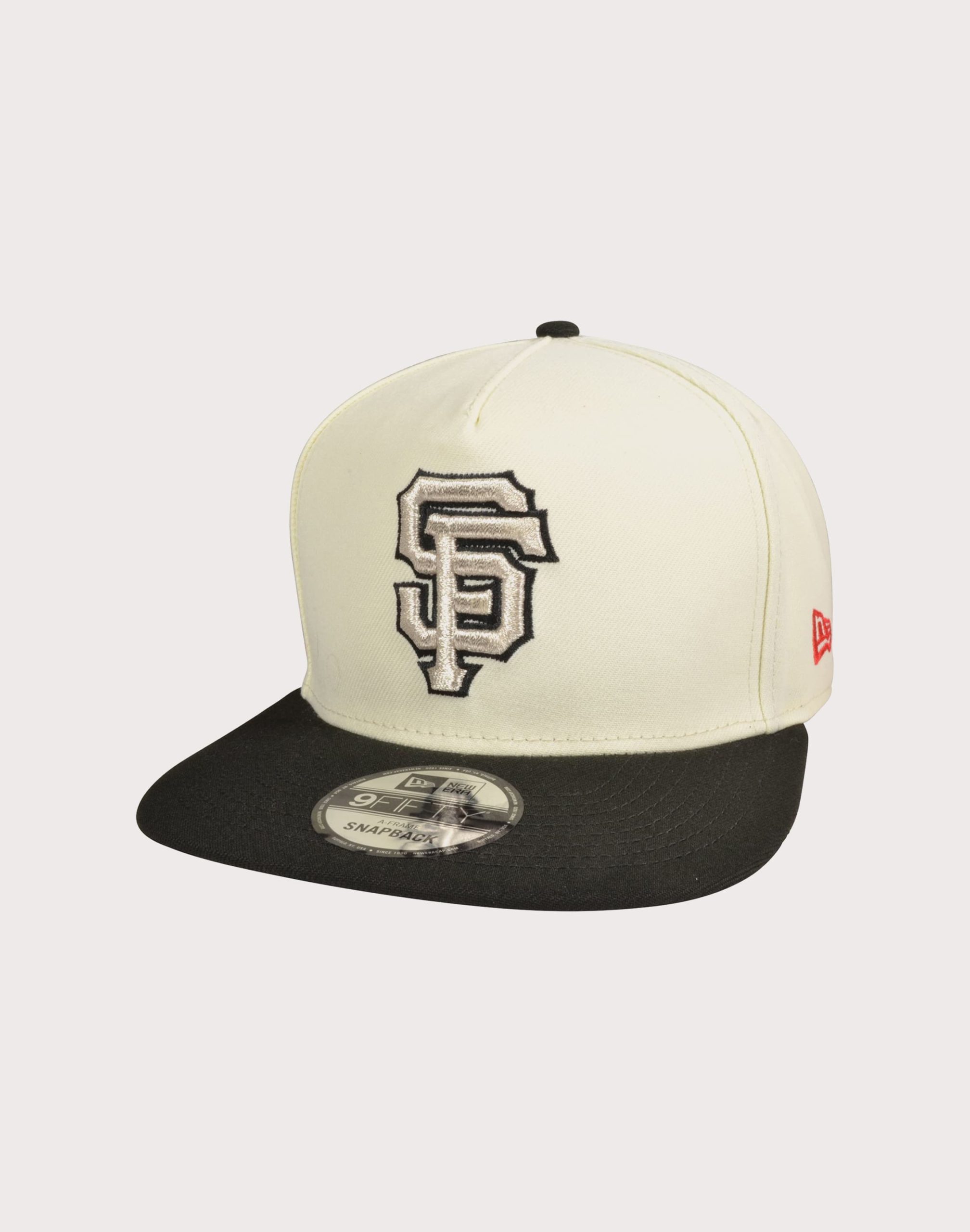 New Era MLB San Francisco Giants 9FIFTY A-Frame Chrome Logo Snapback Hat-Off-White/Black