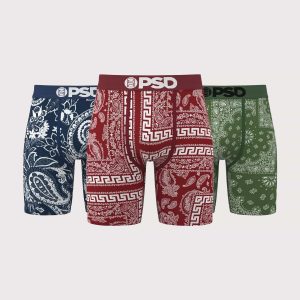Psd Underwear Dark Bandana Boxer Briefs 3-Pack