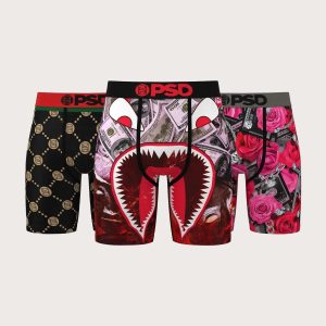 Psd Underwear Rich Ruby Boxer Briefs 3-Pack