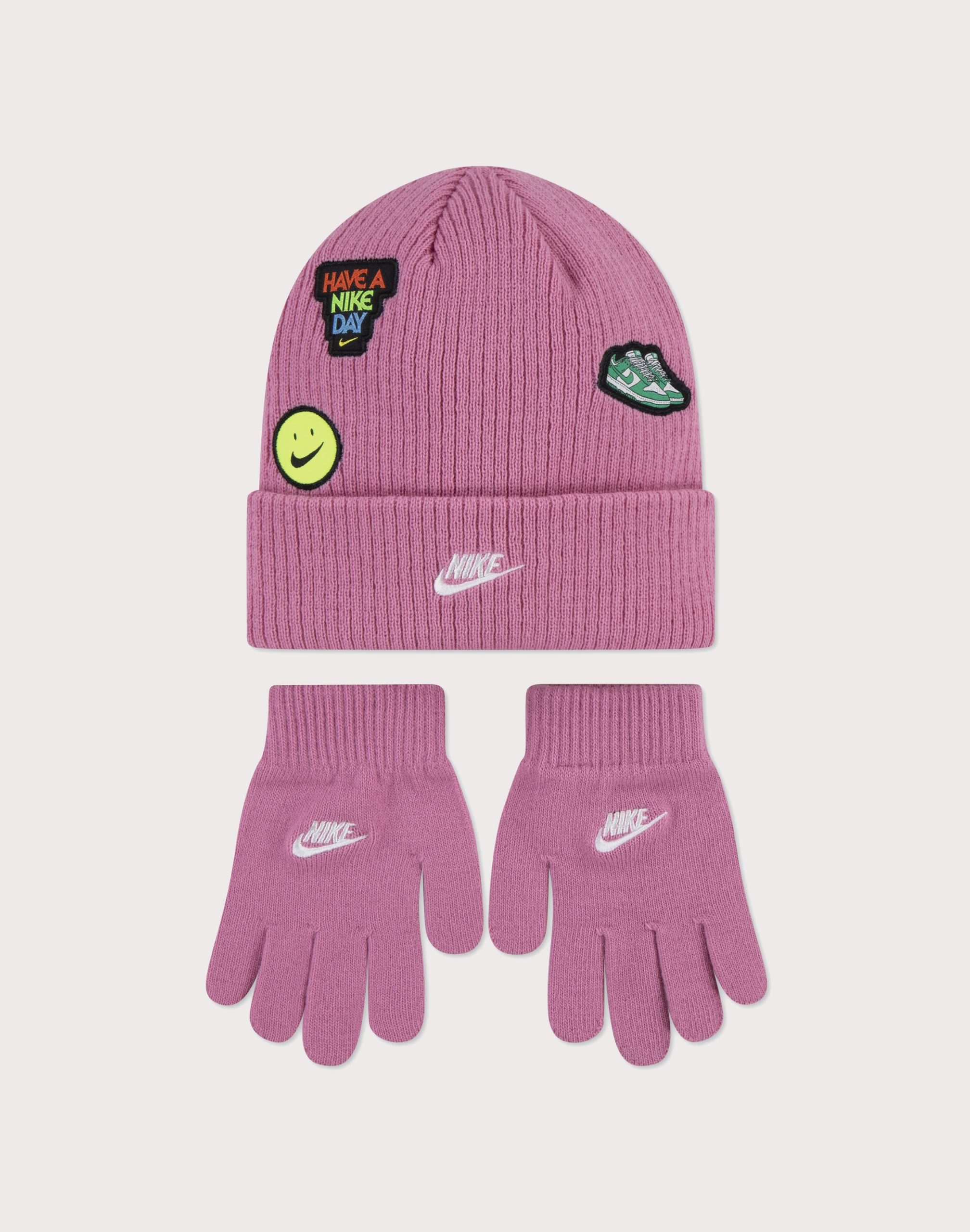 Nike Patch Beanie & Gloves Set