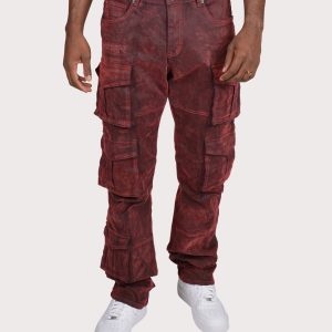 Grindhouse Straight Fit Flocked Denim Jeans