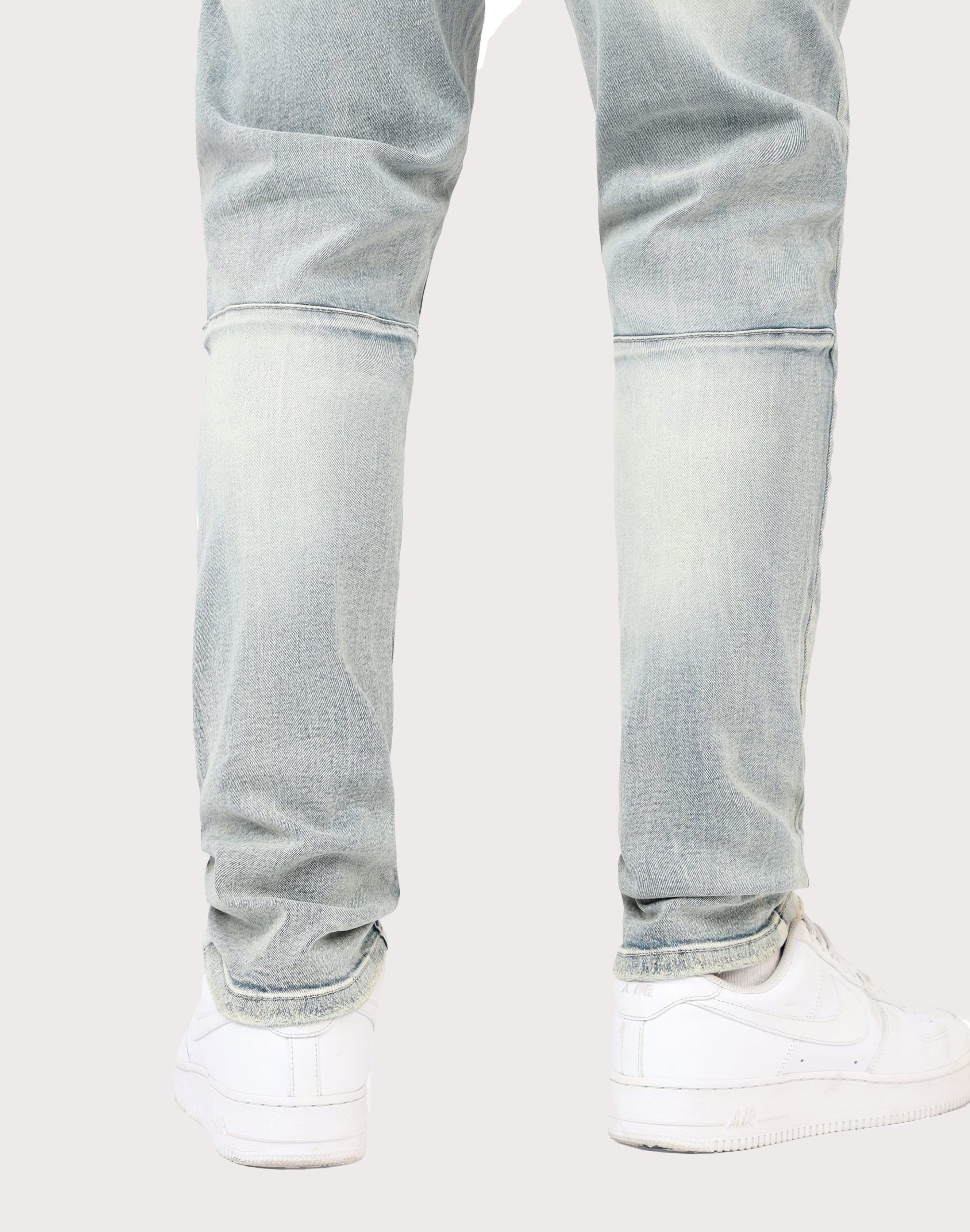 Grindhouse Slim Fit Taper Distressed Vintage Denim Jeans - Image 6