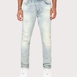 Grindhouse Slim Fit Taper Distressed Vintage Denim Jeans