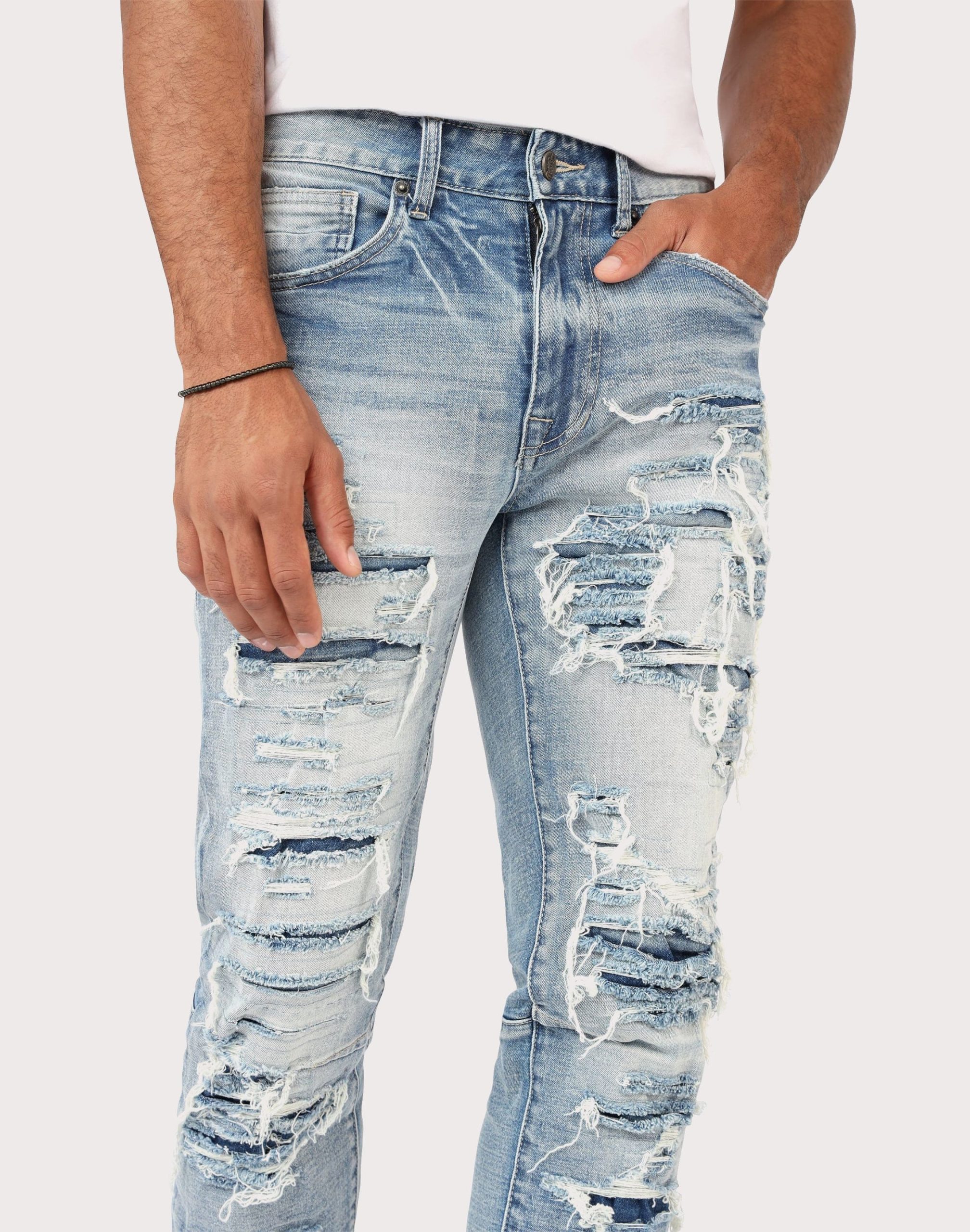 Grindhouse Ashley Slim Fit Heavy Distressed Denim Jeans - Image 6