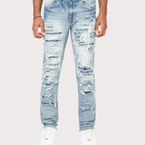Grindhouse Ashley Slim Fit Heavy Distressed Denim Jeans