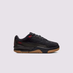 Jordan Flight Court Grade School Boys' Black/Varsity Red/Gum Med Brown Shoe
