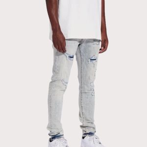 THE LEVERAGE Atlantic Slim Fit Distressed Denim Jeans