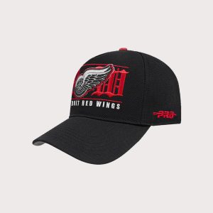 Central Mills Men's Pro Standard Detroit Red Wings Loyalty Pinch Snapback Hat-Black/Red