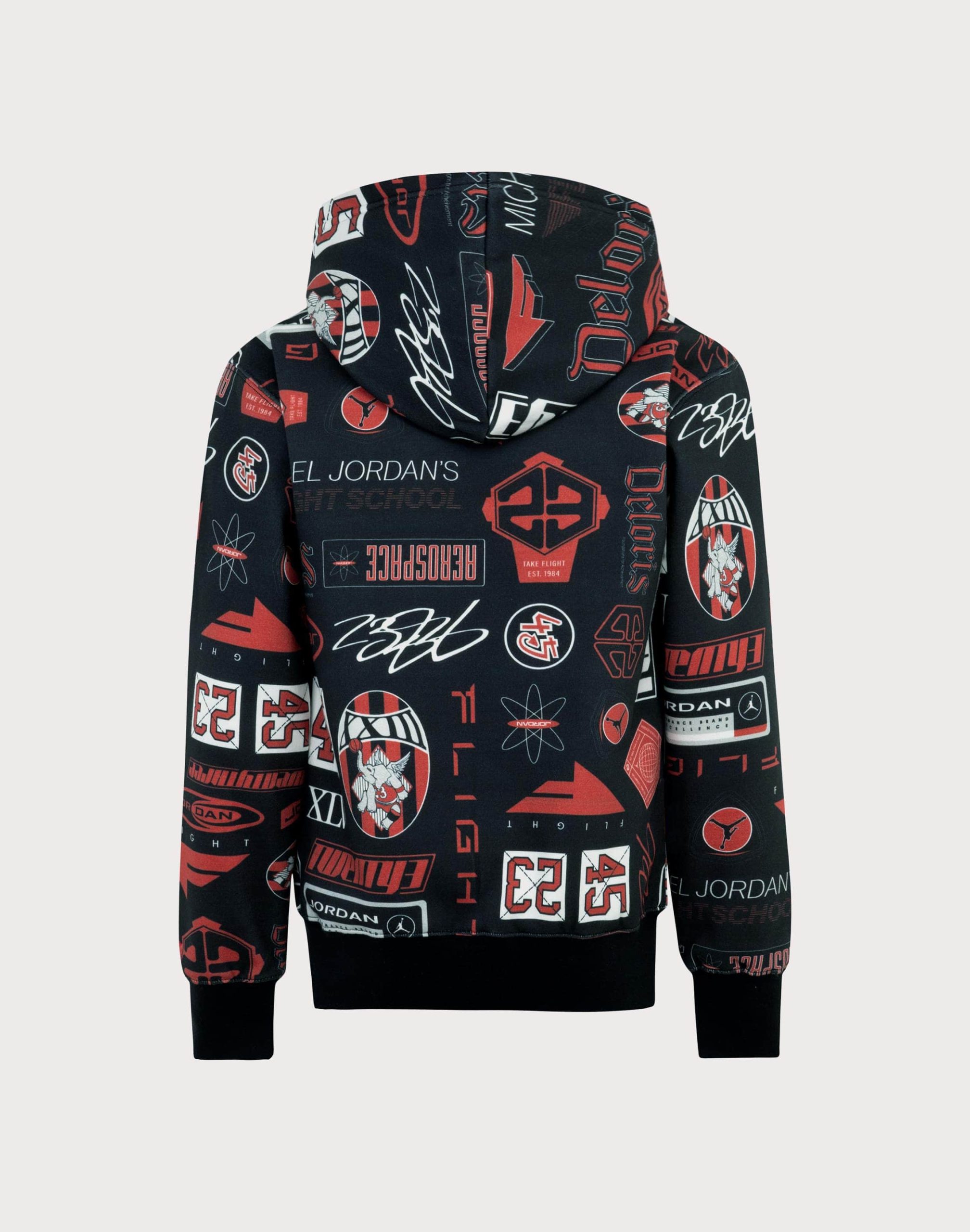 Jordan All Over Printed Fleece Black/Multi Big Boys' Pullover - Image 2