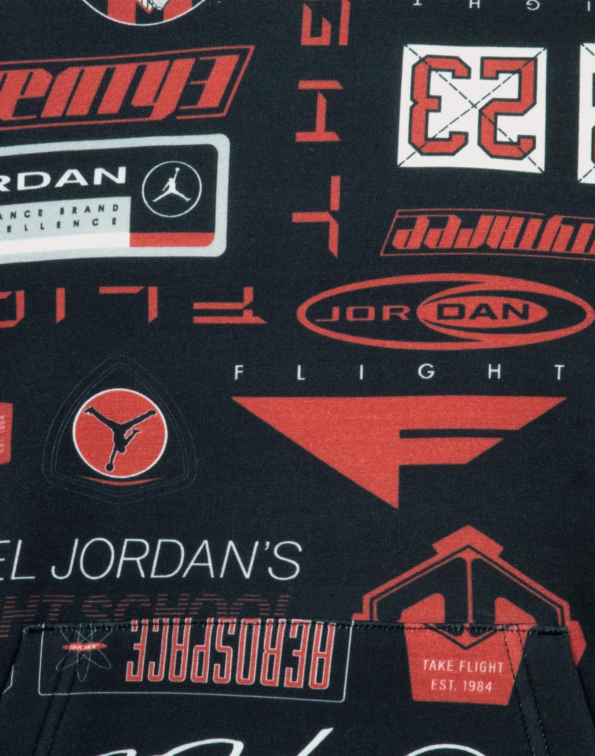 Jordan All Over Printed Fleece Black/Multi Big Boys' Pullover - Image 3