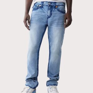True Religion Ricky Rope Stitch Flap Straight Fit Denim Jeans