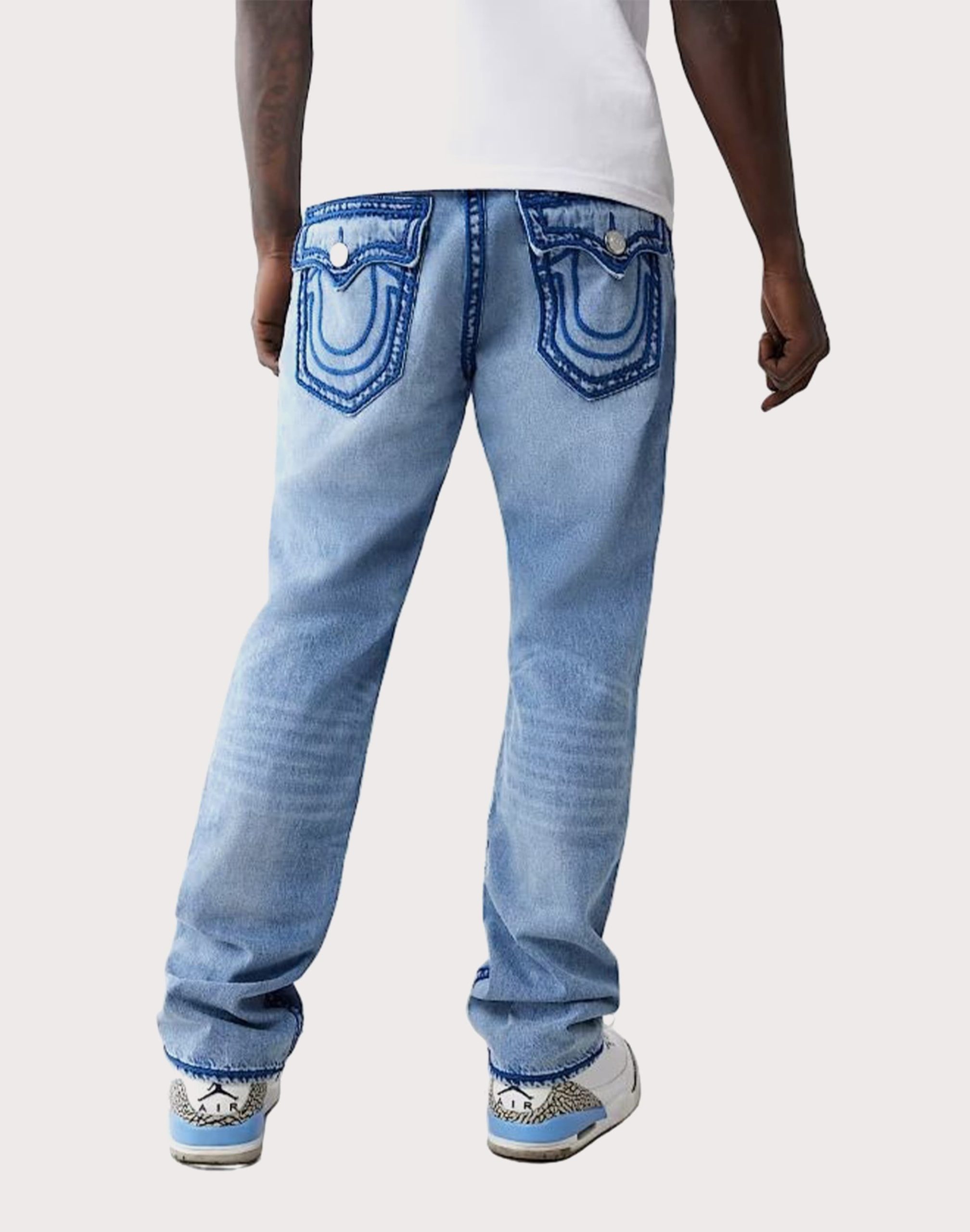 True Religion Ricky Rope Stitch Flap Straight Fit Denim Jeans - Image 2