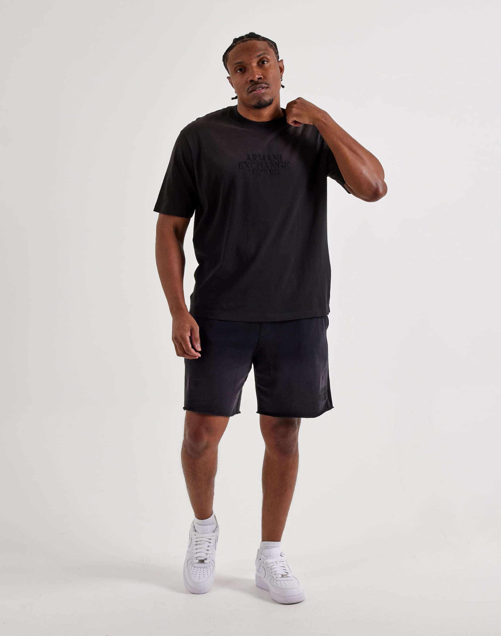 Armani Exchange Embroidered Logo Fleece Shorts - Image 6