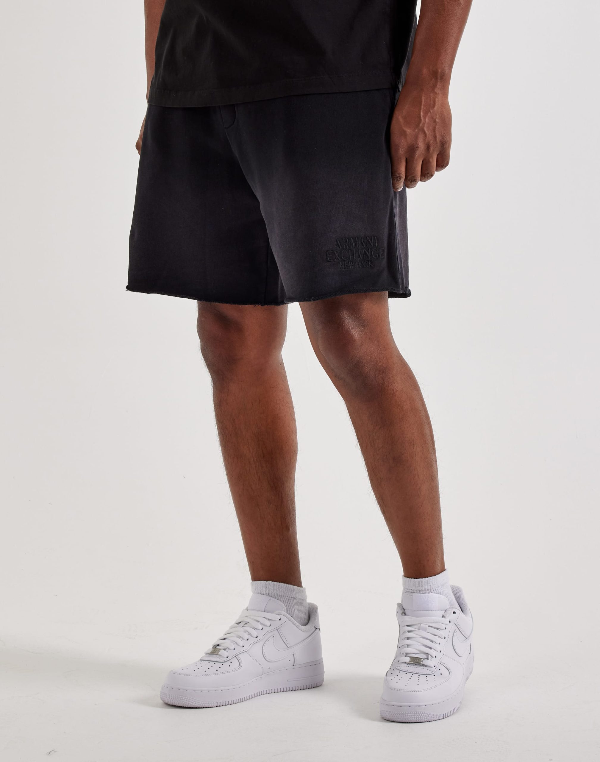 Armani Exchange Embroidered Logo Fleece Shorts