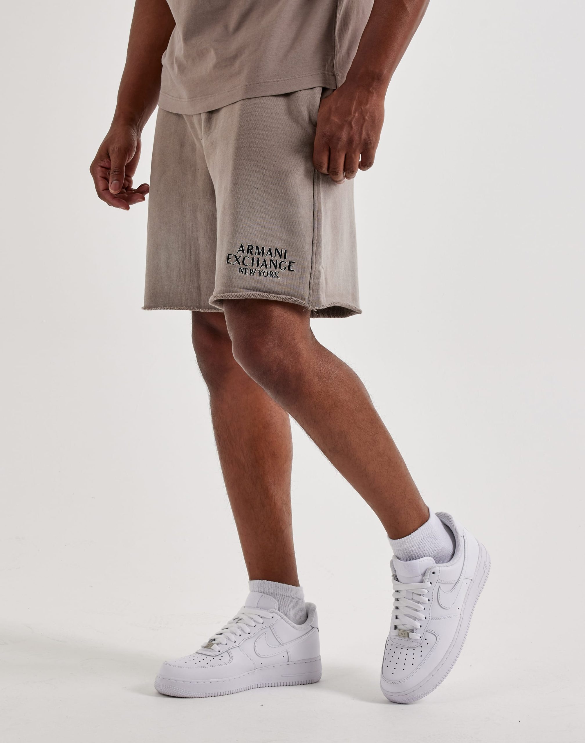 Armani Exchange Embroidered Logo Fleece Shorts - Image 2