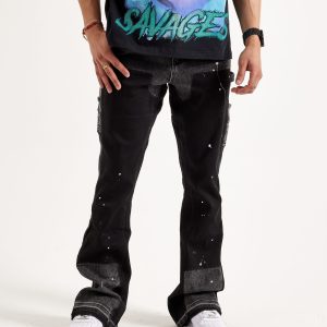 EPTM Camo Pocket Flared Denim Jeans
