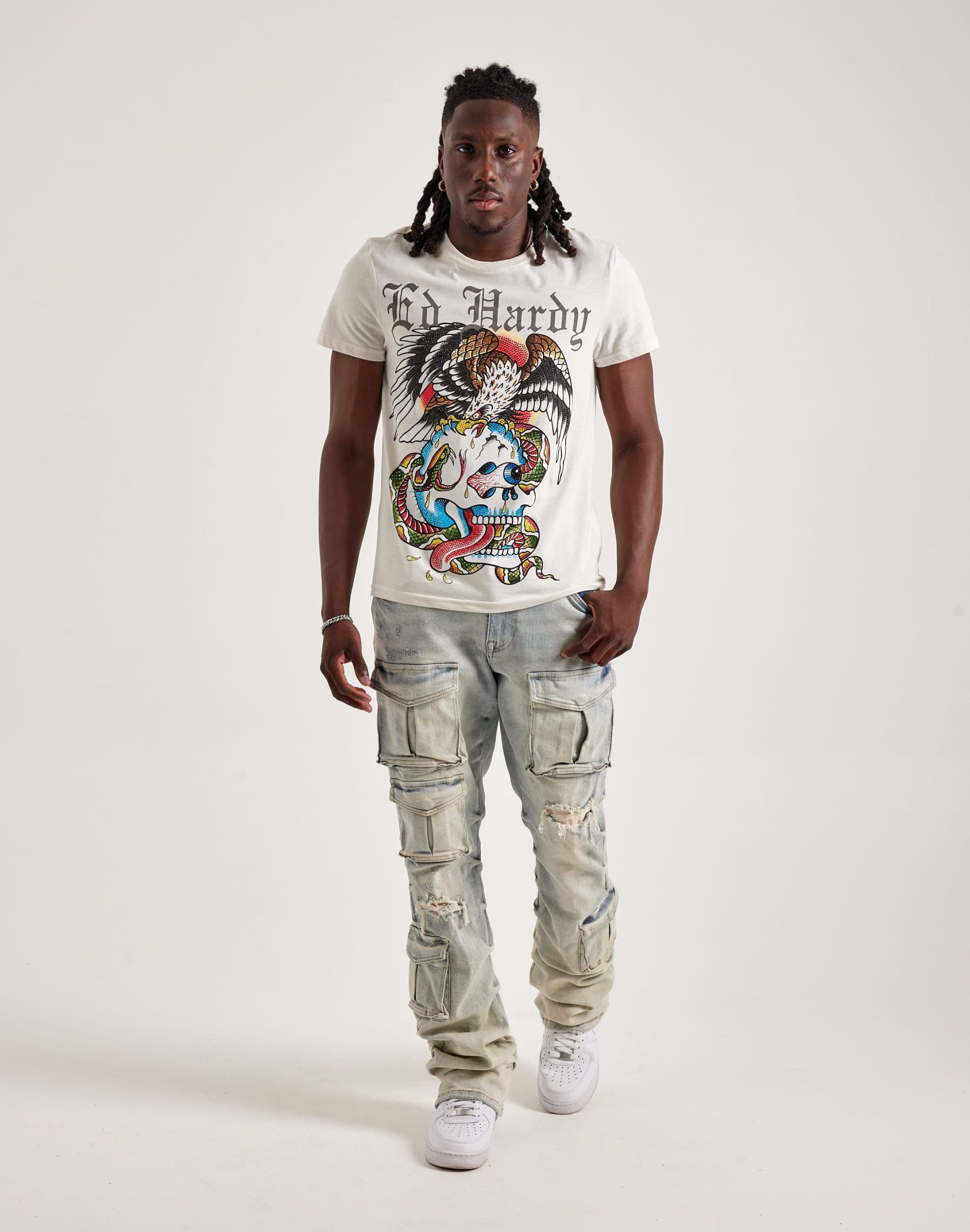 Ed Hardy Battle Skull Rhinestone Tee - Image 4