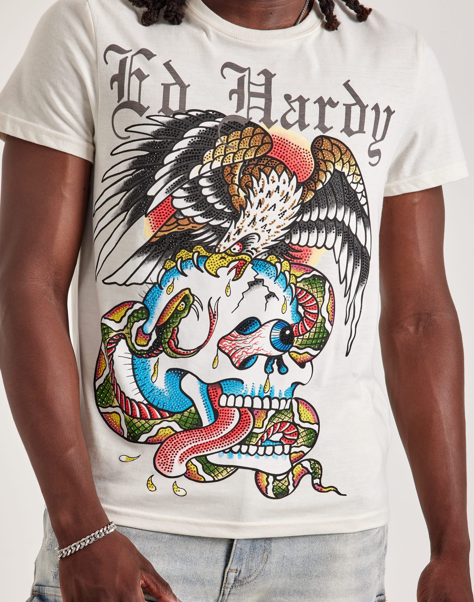 Ed Hardy Battle Skull Rhinestone Tee - Image 2