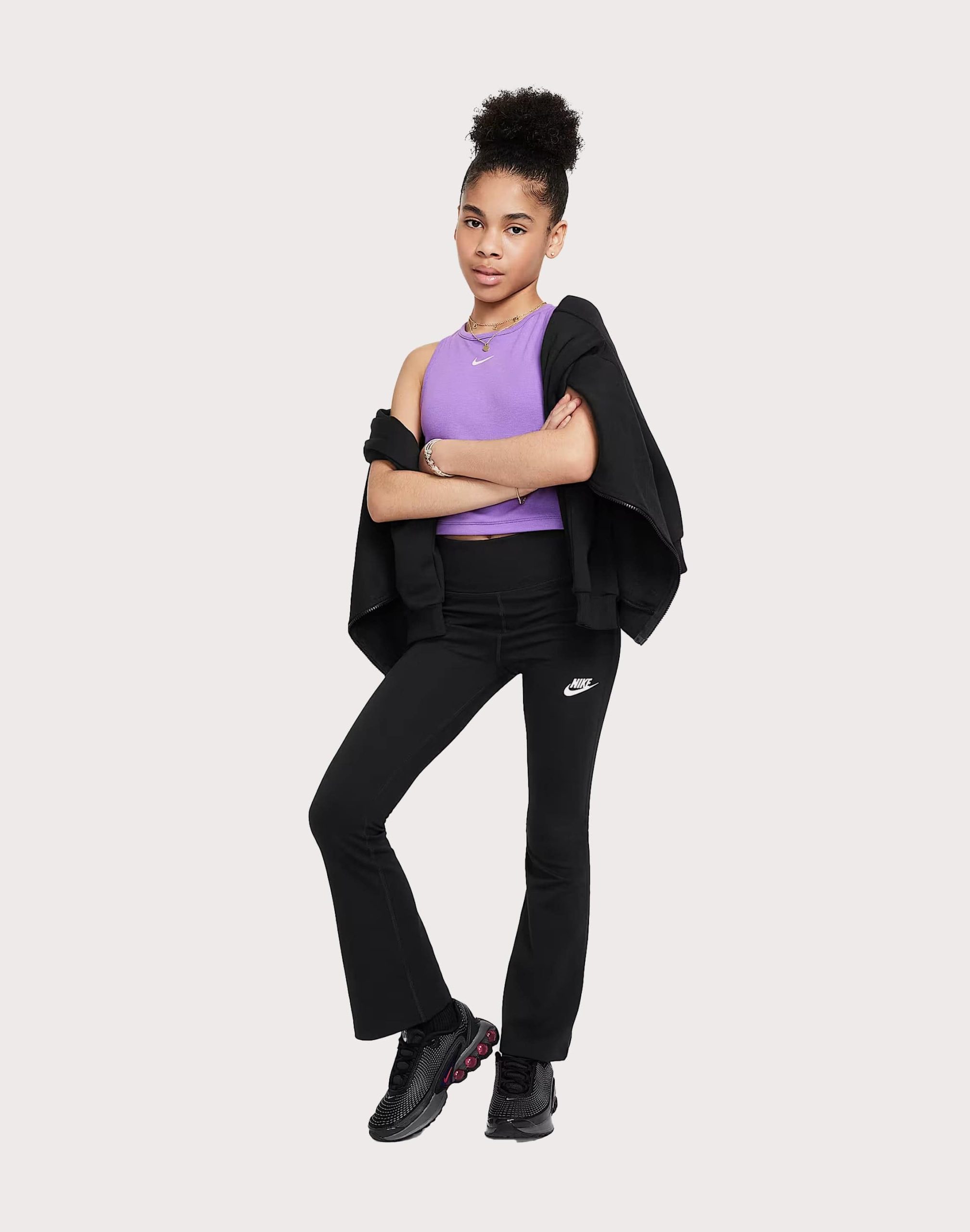 Nike High-Waisted Flared Leggings Grade-School - Image 4