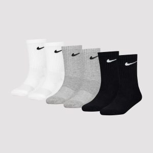 Jordan Nike Dri-FIT 6-Pack Crew Length Black/White/Grey Socks