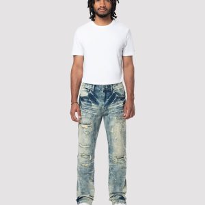 Grindhouse Streak Bleach Slim Fit Distressed Denim Jeans
