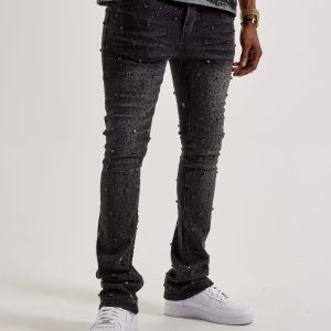 GFTD LA Jazz Stacked Rhinestone Denim Jeans