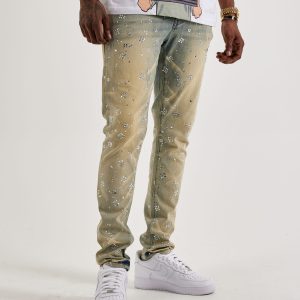 GFTD LA Kevin Slim Rhinestone Denim Jeans