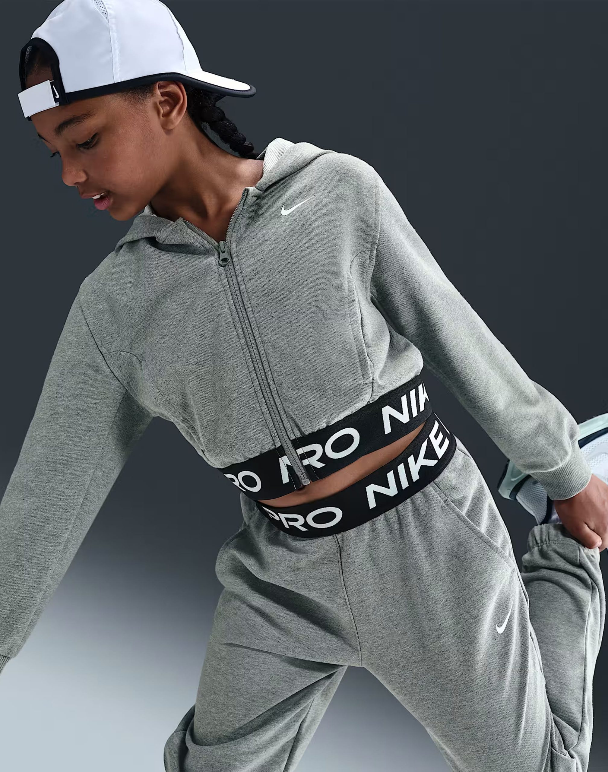 Nike Pro Fleece Dri-FIT Zip Hoodie Grade-School - Image 3
