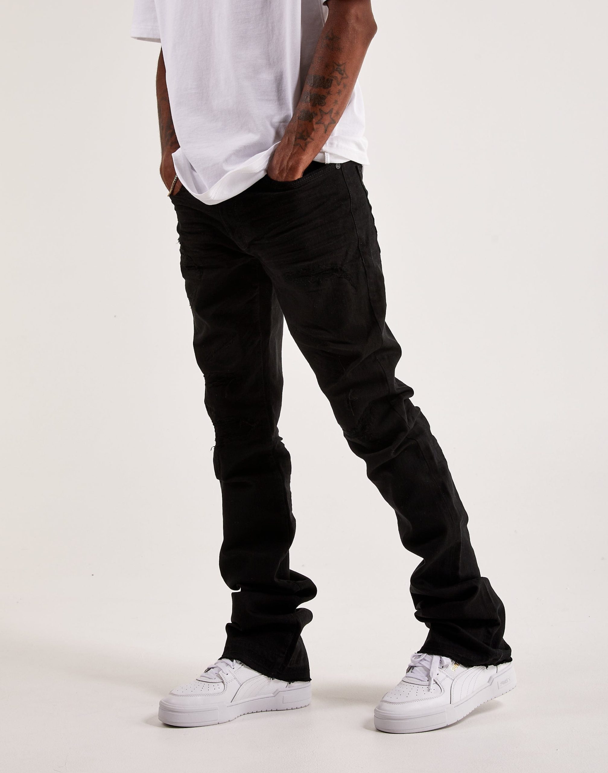 Jordan Craig Stacked Distressed Denim Jeans - Image 3