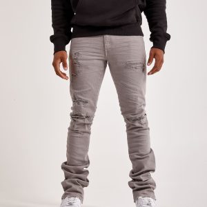 Jordan Craig Stacked Distressed Denim Jeans