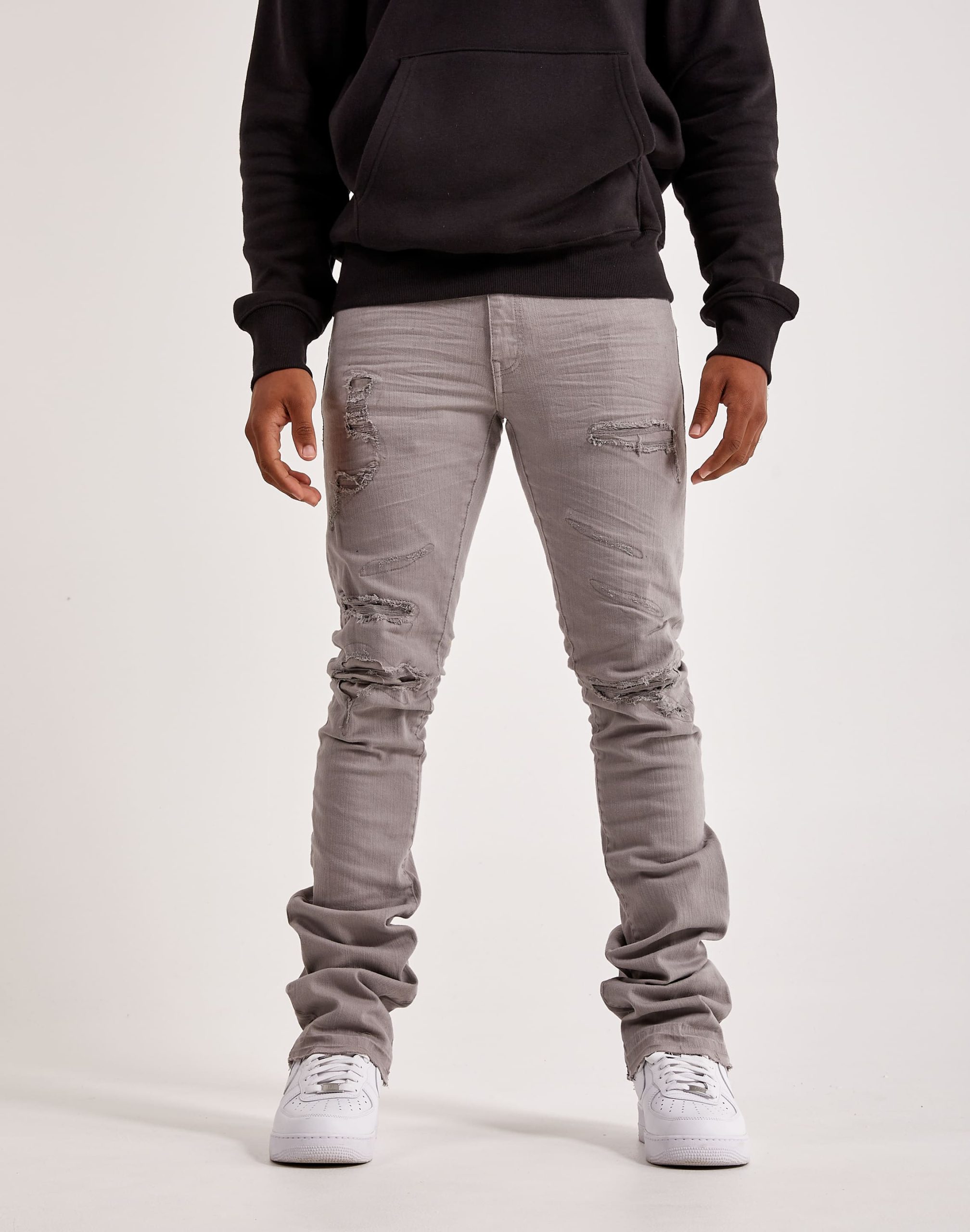 Jordan Craig Stacked Distressed Denim Jeans