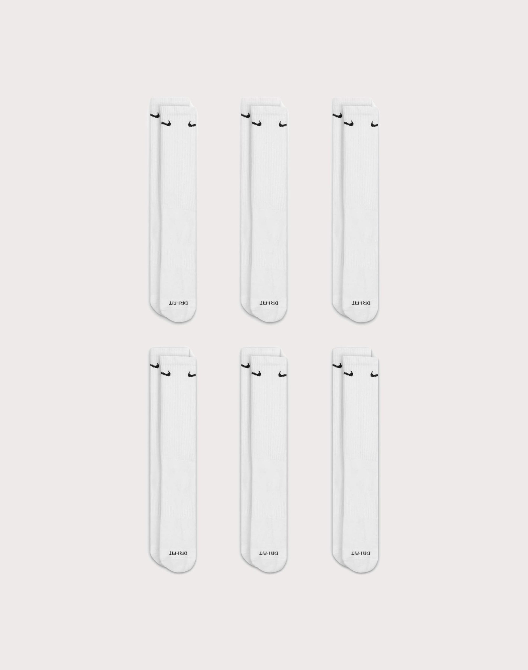 Nike Everyday Plus Cushioned White Training Crew Socks (6 Pairs) - Image 3