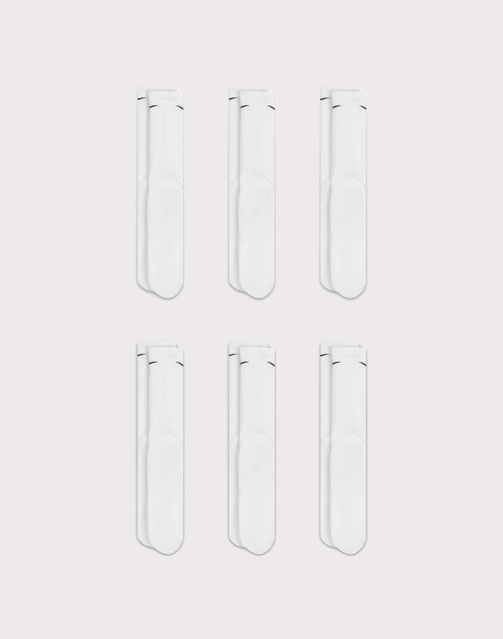 Nike Everyday Plus Cushioned White Training Crew Socks (6 Pairs) - Image 4