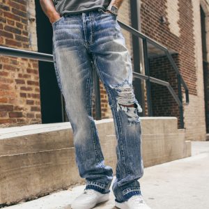 MNML Flare Distressed Denim Jeans