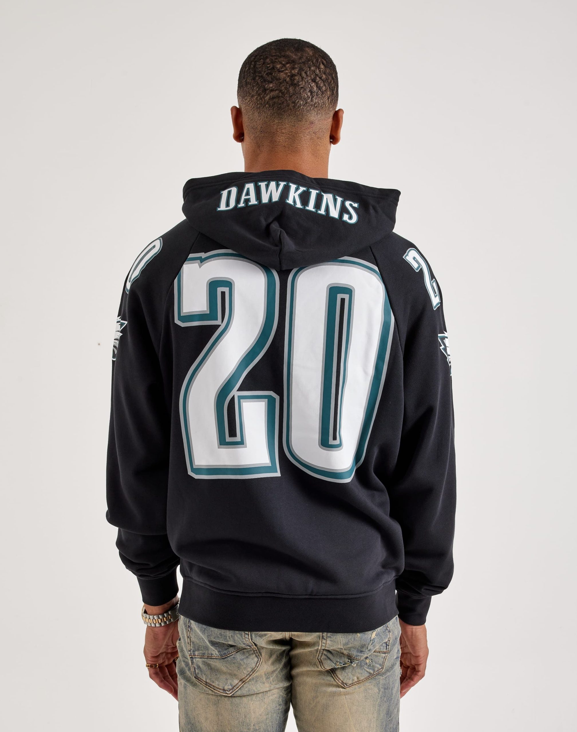 Mitchell & Ness NFL Maxxed Out Raglan Eagles Brian Dawkins Fleece Hoodie - Image 2