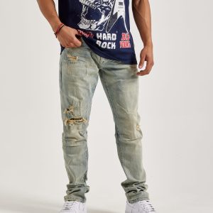 Smoke Rise Rip & Repair Distressed Slim Denim Jeans