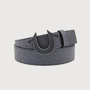 True Religion Embossed Horseshoe Enamel Buckle Belt