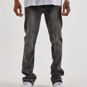 UR Sprinkle Rhinestone Stacked Denim Jeans