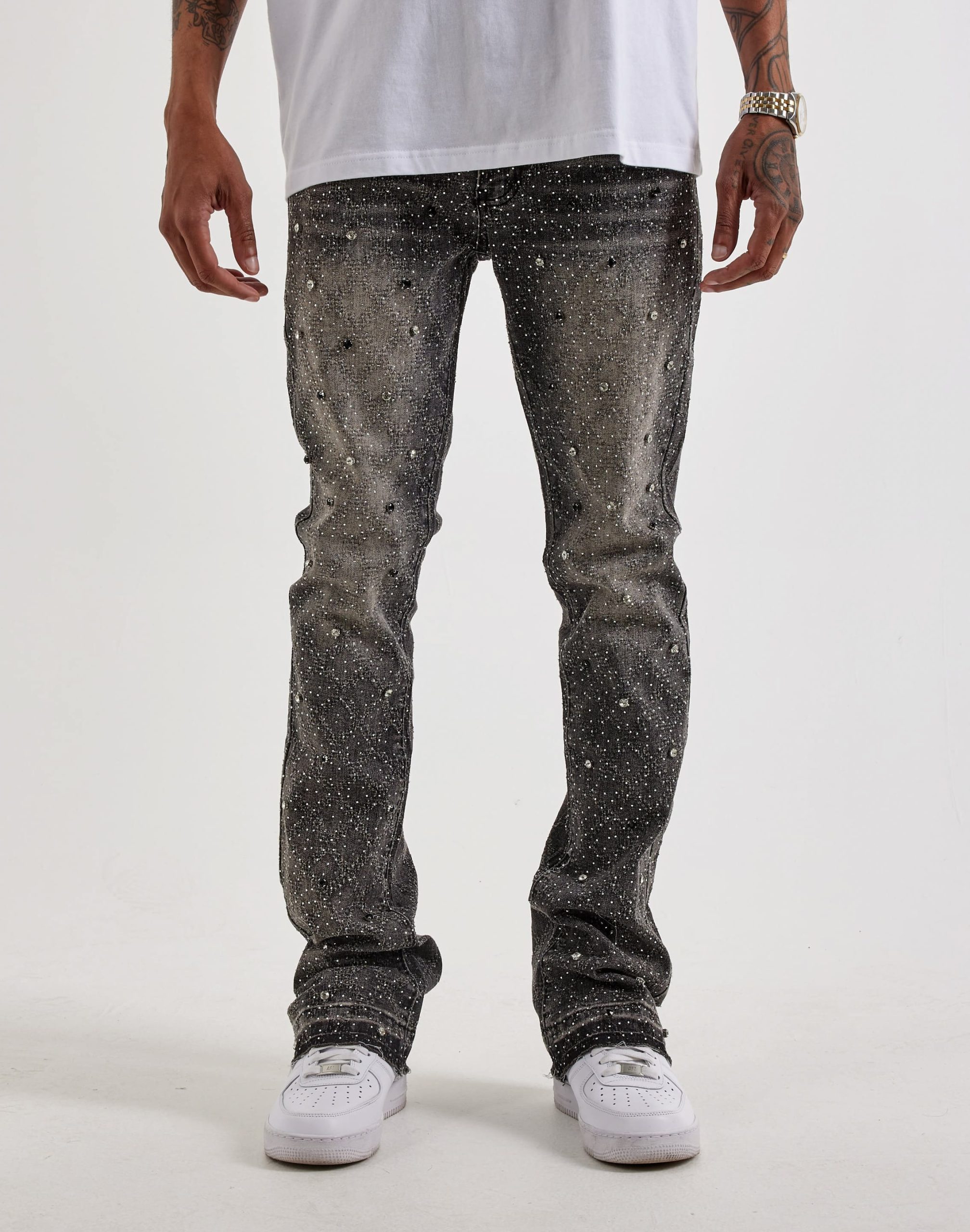 UR Diamond Stud Stacked Denim Jeans