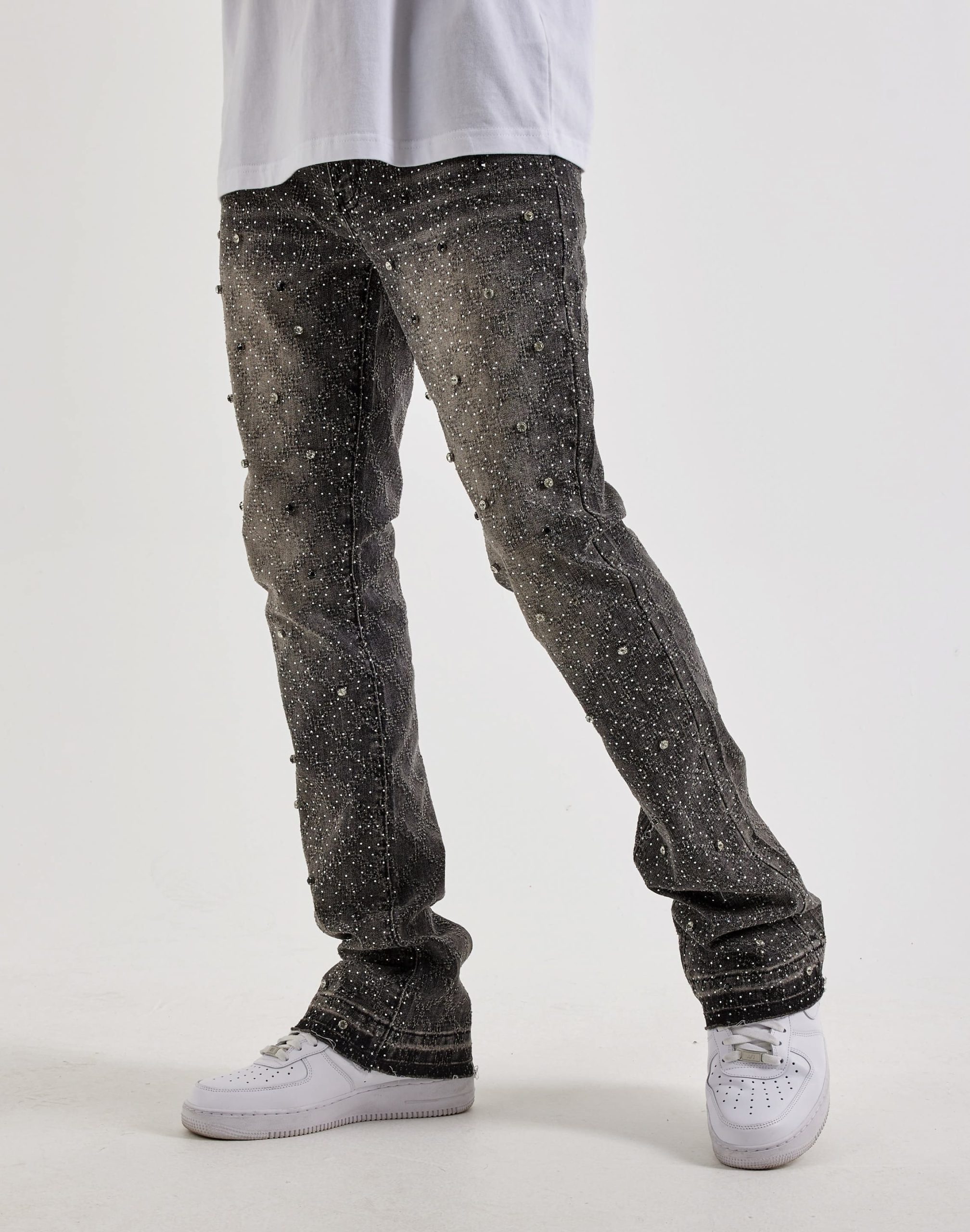UR Diamond Stud Stacked Denim Jeans - Image 2