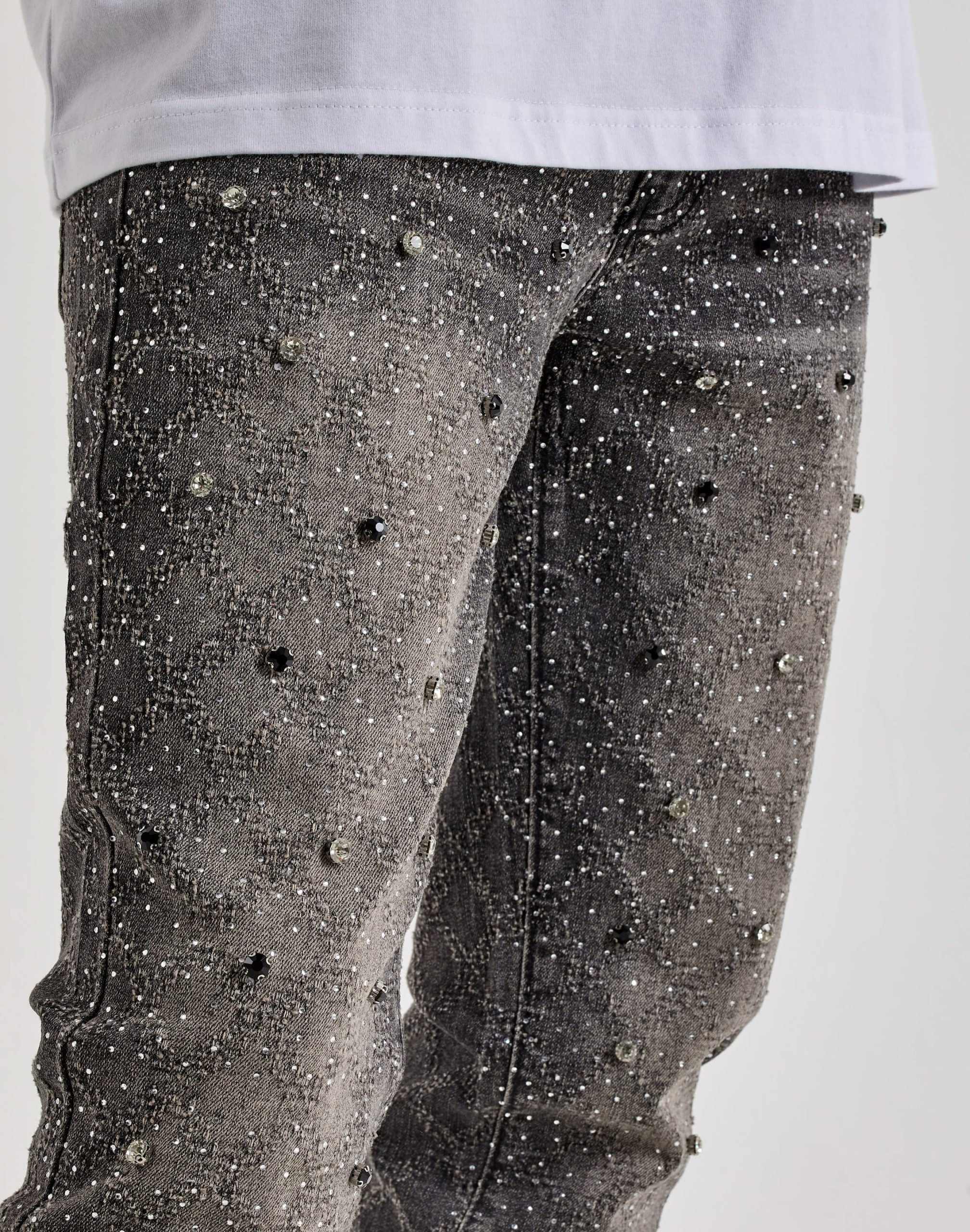 UR Diamond Stud Stacked Denim Jeans - Image 3
