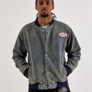 Von Dutch Washed Denim Bomber Jacket