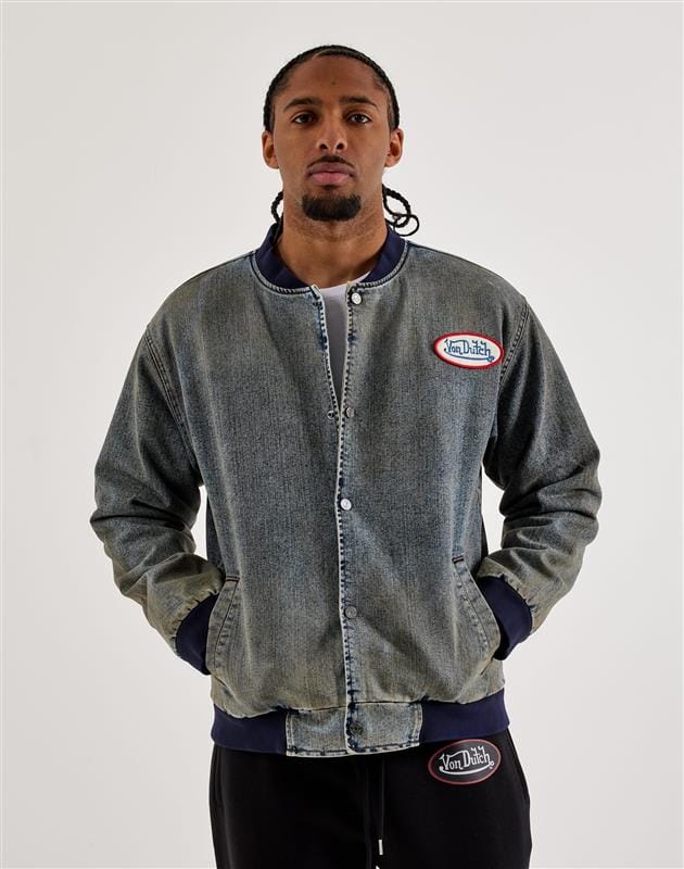 Von Dutch Washed Denim Bomber Jacket
