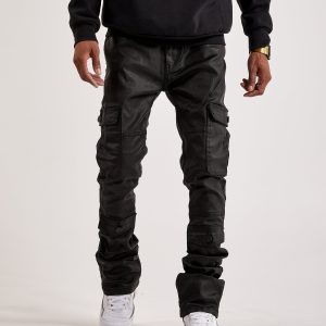 WAIMEA Stacked Coated Cargo Denim Jeans