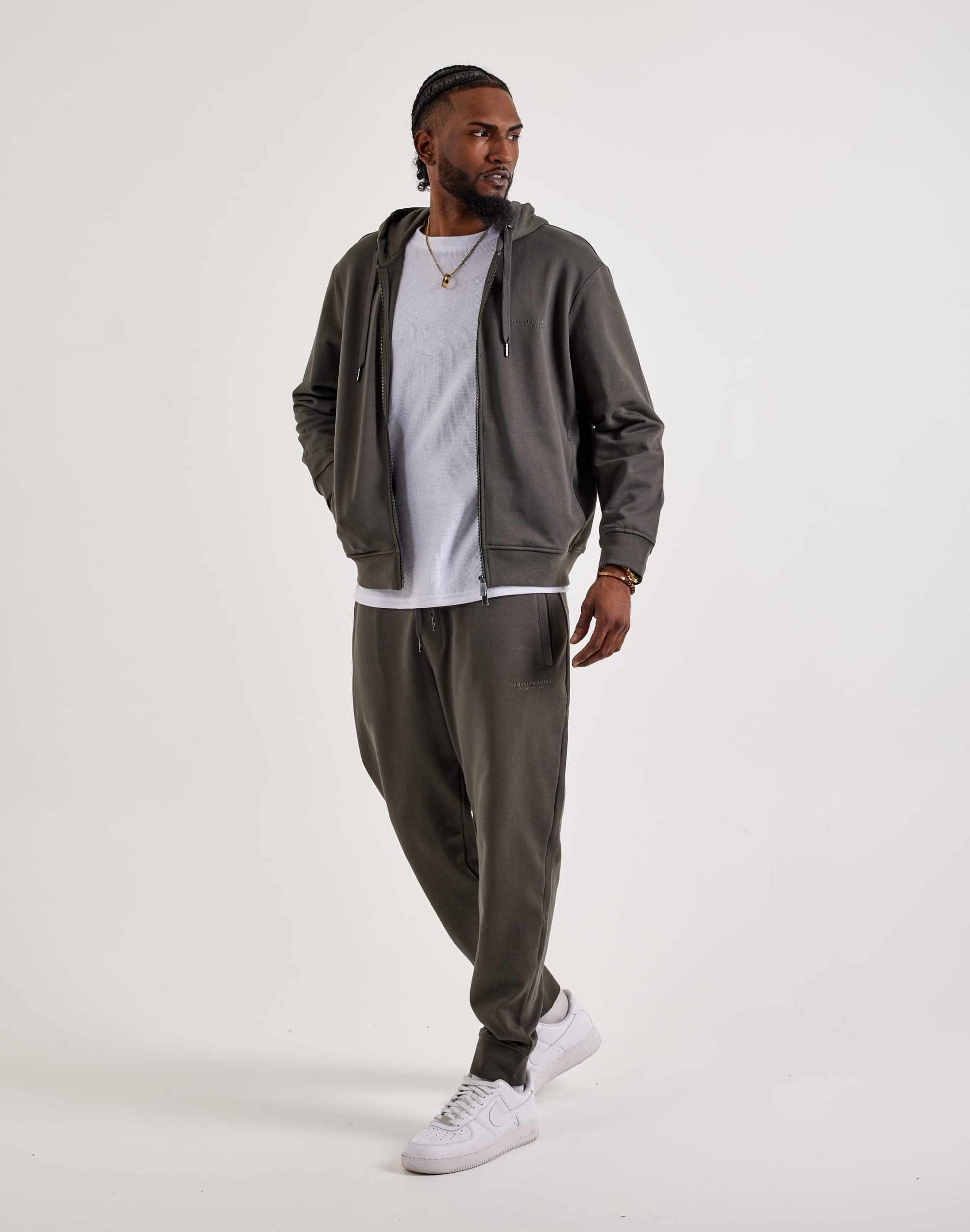 Armani Exchange Updated Milano Logo Fleece Full-Zip Hoodie - Image 5